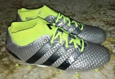 ADIDAS Ace 16.1 Primeknit FG Metallic Silver Yellow Black Soccer Cleats 4 4.5 5