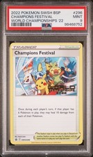 Pokemon Champions Festival Promo SWSH296 Pikachu Worlds 2022 ENGLISH PSA 9 Stamp on eBay