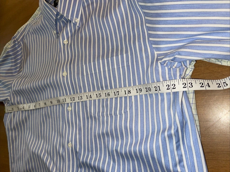 Brooks Brothers Country Club Shirts Men M Lot Of 2 Long Sleeve Stripes & Gingham - Image 3 of 4