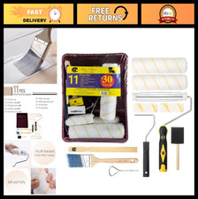 11-Piece Paint Roller Kit with 9"  4" Rollers, Paint Tray, Angle Brush  Foam B