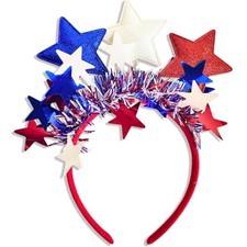 4th of July Headband Red White and Blue Star Headband for Patriotic 4th of Red3