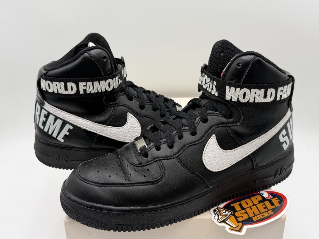 Supreme Nike Air Force 1 SP High Black Size 9.5 Authentic Used
