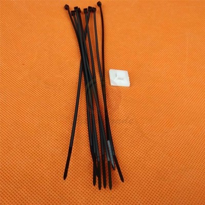 NEW 100 Pcs Self Adhesive Cable Tie Mount Base Holder 20 x 20 x 6mm *hu