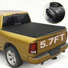 5.7FT Truck Bed Fit 09-25 Dodge Ram 1500 NO RAM BOX Soft Roll-up Tonneau Cover