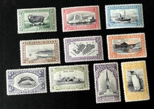falkland islands 1933 Scott #65-74, Mint Very Lightly Hinged