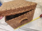 Beautiful 1800s PRIMITIVE Splint Storage Basket Orig Wood Runners - NO RESERVE! — photo 7