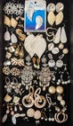 Vintage to Modern 43 Cream White Tan Matching Earrings Costume Jewelry Lot #9