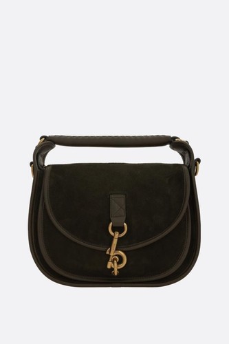 BURBERRY B Clip Small Brown Suede Messenger Bag New & Authentic