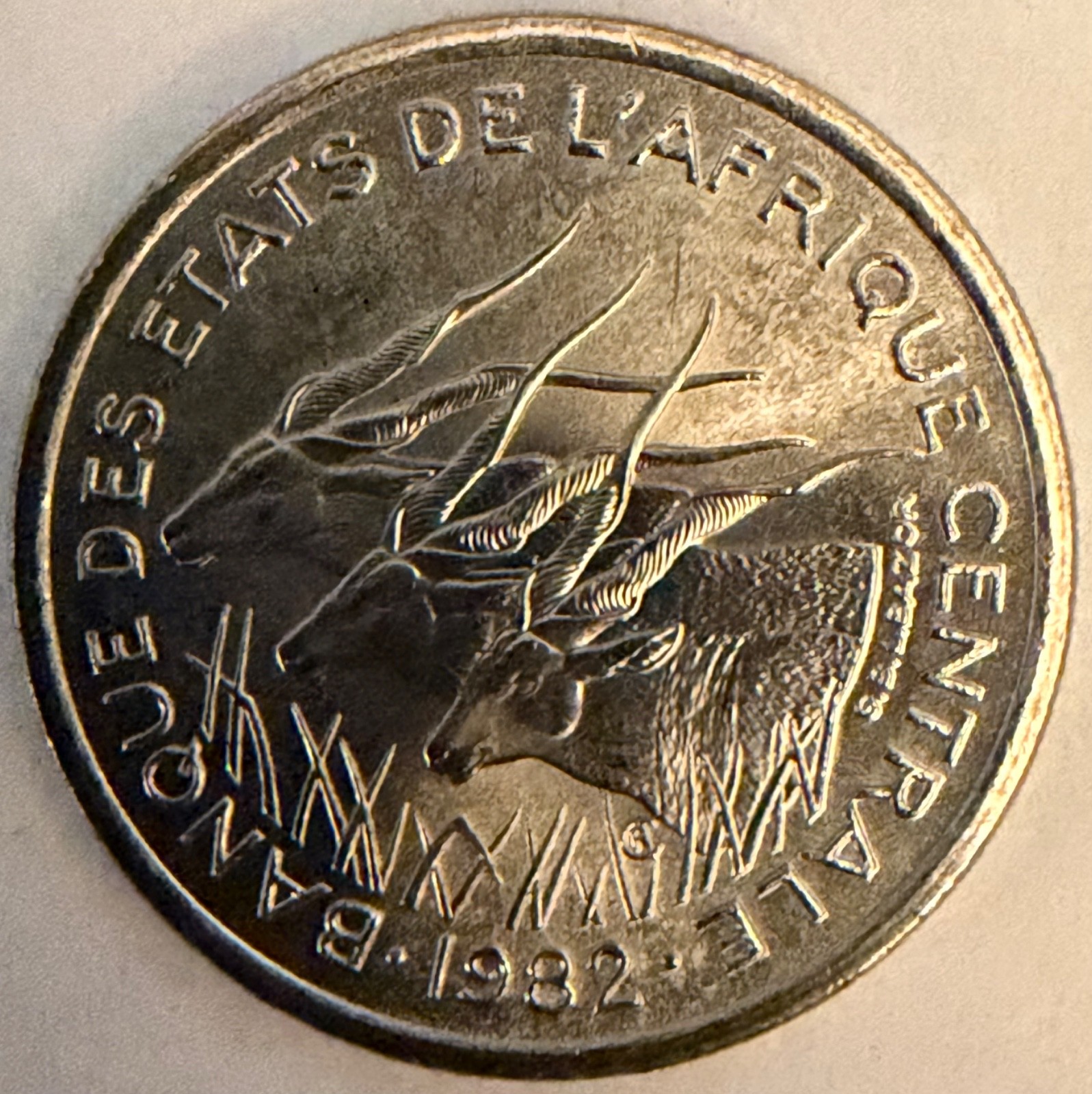 Central African States Chad 50 Francs CFA Coin 1982 A KM# 11 Giant ...