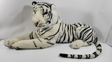 Large White Tiger Realistic Plush Toy Stuffed Animal Green Eyes 36"