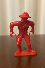 TIM MEE TOYS Red Cowboy Gunfighter 5'' Plastic Vintage 1960's