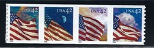 Timbres Scott #4240-4243 42c Drapeaux 2008 Neuf MNH, Bande De 4