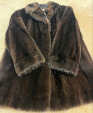 Brown Fur Coat Round Collar
