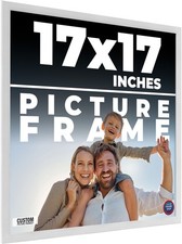 17x17 Frame White Wood Picture Photo Frame with UV Acrylic and Acid Free Backing