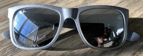 Ray Ban Justin RB4165 650987 55-16 Transparent Gray Bordeaux / Scrapes - Bild 2 von 4