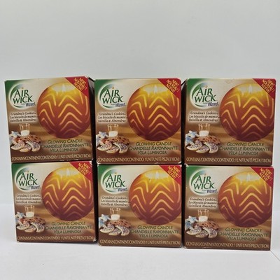 6 Airwick Grandmas Cookies by Wizard Glowing Candle Discontinued 2002 Unopened