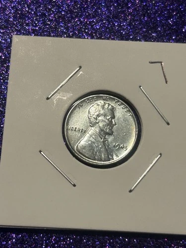 1943 Lincoln Wheat Small Cent Steel Uncirculated US One Cent Coin