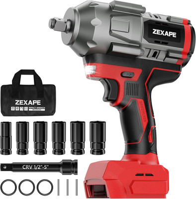 Cordless Impact Wrench 1/2 Inch for Milwaukee 18V Battery, Impact Wrench 1360N.M
