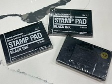 Lot Of 3 Black Ink Stamp Pads Sanford Micro Cellular Foam Made In USA Sealed NOS