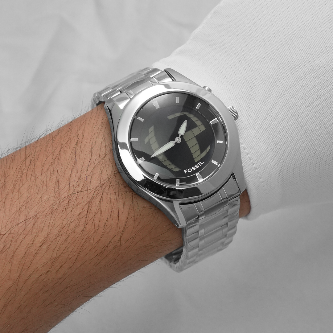 Super Rare Fossil Big Tic JR-8122 Men's Wrist Watch Black Dial | eBay