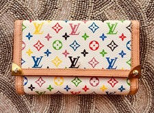 VINTAGE RARE AUTHENTIC LOUIS VUITTON MURAKAMI WHITE SARAH WALLET
