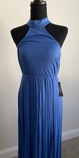 Lulus Blue Halter MIDI Dress Size M