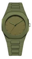 x Orologio Unisex Total Green Verde Minimal Design Quadrante Monocromatico lac