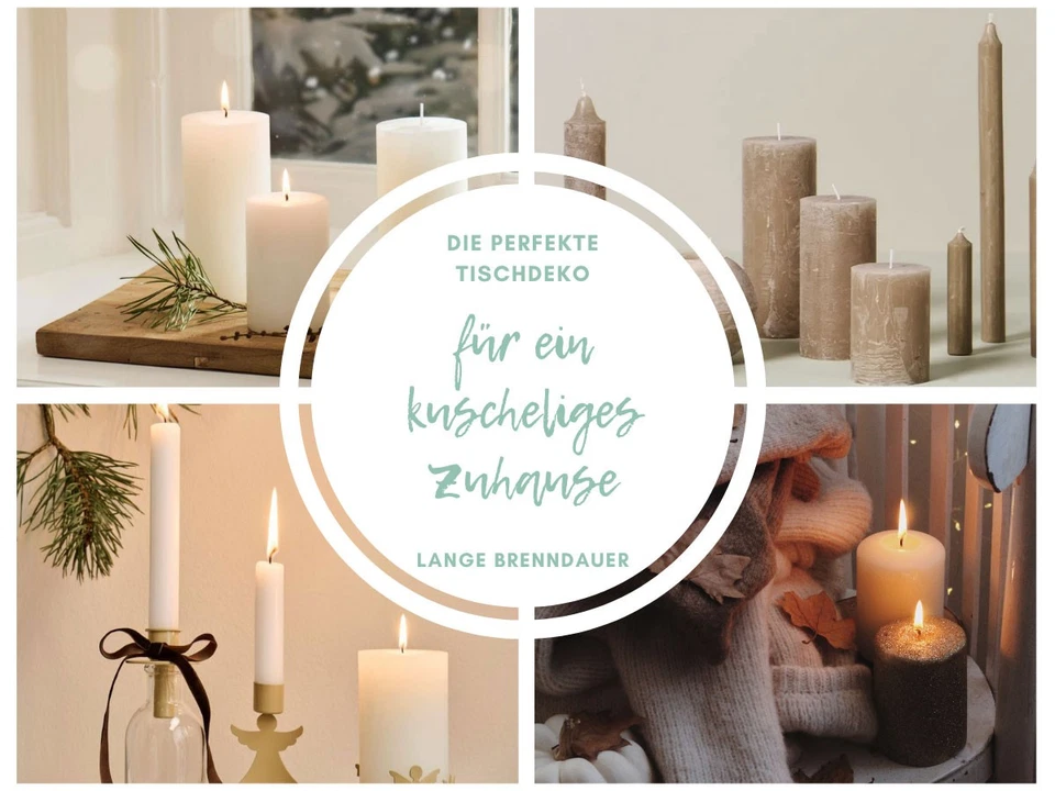 Exklusive Stumpenkerze Ribe Rustic 10x6,8cm / 14x6,8cm - Made in EU - Wachskerze - Bild 4 von 4