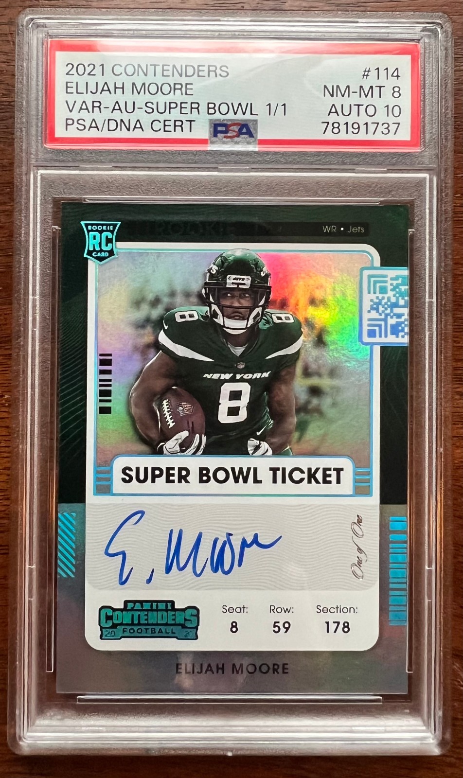 Elijah Moore Panini Contenders #114 Autograph