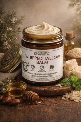 Whipped Tallow Balm 100% Natural Grass-Fed Ancestral Formulas 4 oz (113 g)