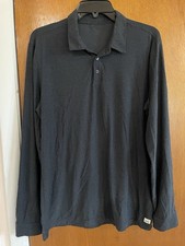 Vuori Men's Long Sleeve Strato Tech Polo Charcoal Gray SZ L