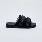 SUICOKE MOTO-Mab OG-056Mab Black Slides Sandals Slippers