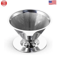 Coffee Filter, Fine Mesh Coffee Maker, Stainless Steel Pour Over Coffee Dripper