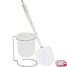 Steel Toilet Brush Holder Chrome Rust Resistant Hygienic Bathroom Cleaner Tool