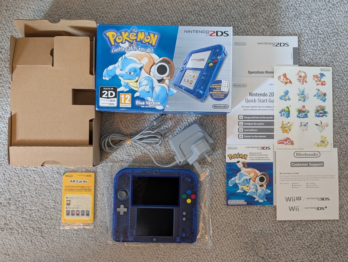 Nintendo 2DS Transparent Blue Console Blastoise Special Edition