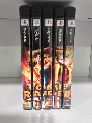 PlayStation 1 Tomb Rider Full Set Of 5 Games PS1 Lot + Booster Pack 1999