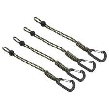 4Pcs Paracord Braided KeyChains with Clip Adjustable Lanyard Camo Green