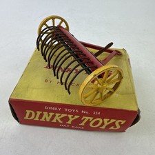 Vintage Dinky Diecast Metal Hay Rake #324 And Box