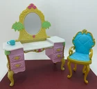 Vintage 2007 ❤ Barbie ❤ Island Princess : Vanity Chair and Tea Cup Furniture Lot