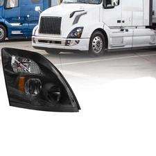 LED Passenger Headlight for 2004-2014 Volvo VNL Black Factory Style High/Low