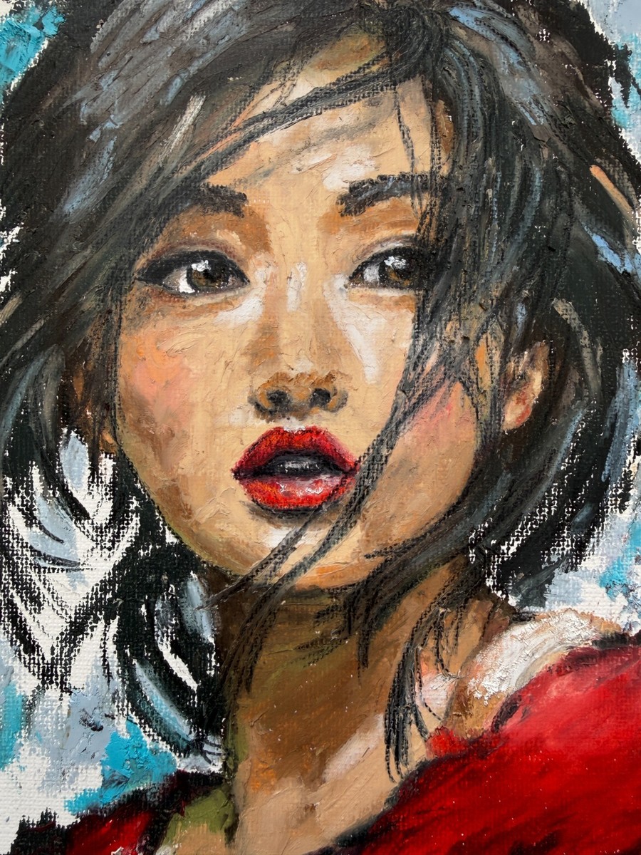 Geisha Original Art Woman Wall Art Japan Oil Pastels Artwork