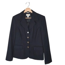 Talbots Heritage 99 Wool Blazer Women's 8 Navy 5 Button Career Jacket