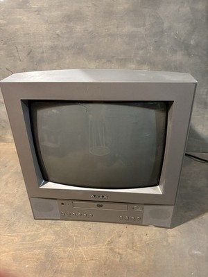 Apex AT1314DV 13'' CRT Gaming TV DVD Combo Color Television AV Input SEE NOTES