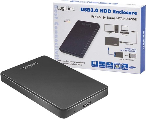 LogiLink USB 3.0 HDD Hard Disk Drive Enclosure for 2.5 Inch SATA HDD/SSD - 第 3/8 張圖片