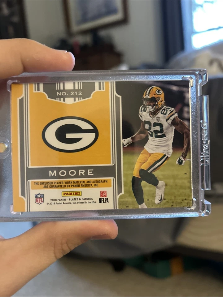 2018 Panini Plates & Patches /99 J'Mon Moore #212 RPA Rookie Patch Auto RC - Image 2 of 2