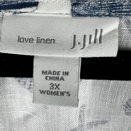 J.Jill Tops Love Linen Plus 3XL Sleeveless SeaShell Printed Blouse Preppy Beach - Picture 5 of 11