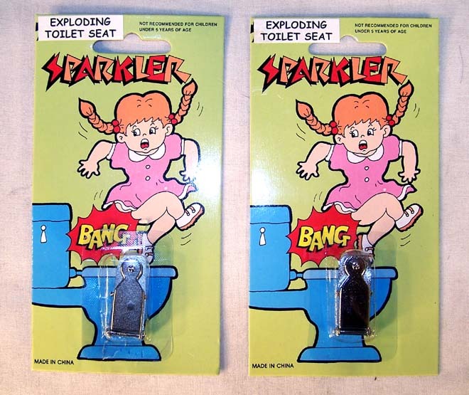 12 EXPLODING TOILET SEAT CAP TRICK practical joke gag funny toilet jokes pranks