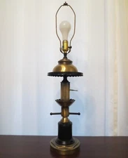 Vintage WESCAL Table Lamp Brass Tone and Black - Tested & Works No Shade *READ