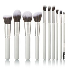 Elegant Grayish Green Wooden Makeup Brush Set 10pcs Makeup Brushes for Women ...