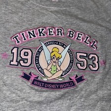 Disney Vintage 90s Tinkerbell Embroidered Tee T Shirt Walt Disney World Kids XL